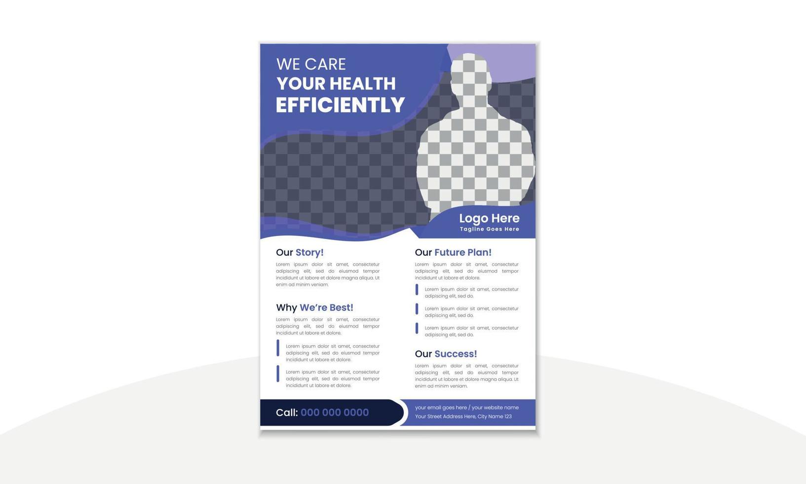 modelo de design de folheto de saúde folheto promocional de negócios médicos ou modelo de design de capa de brochura banners e cartazes médicos da moda. vetor