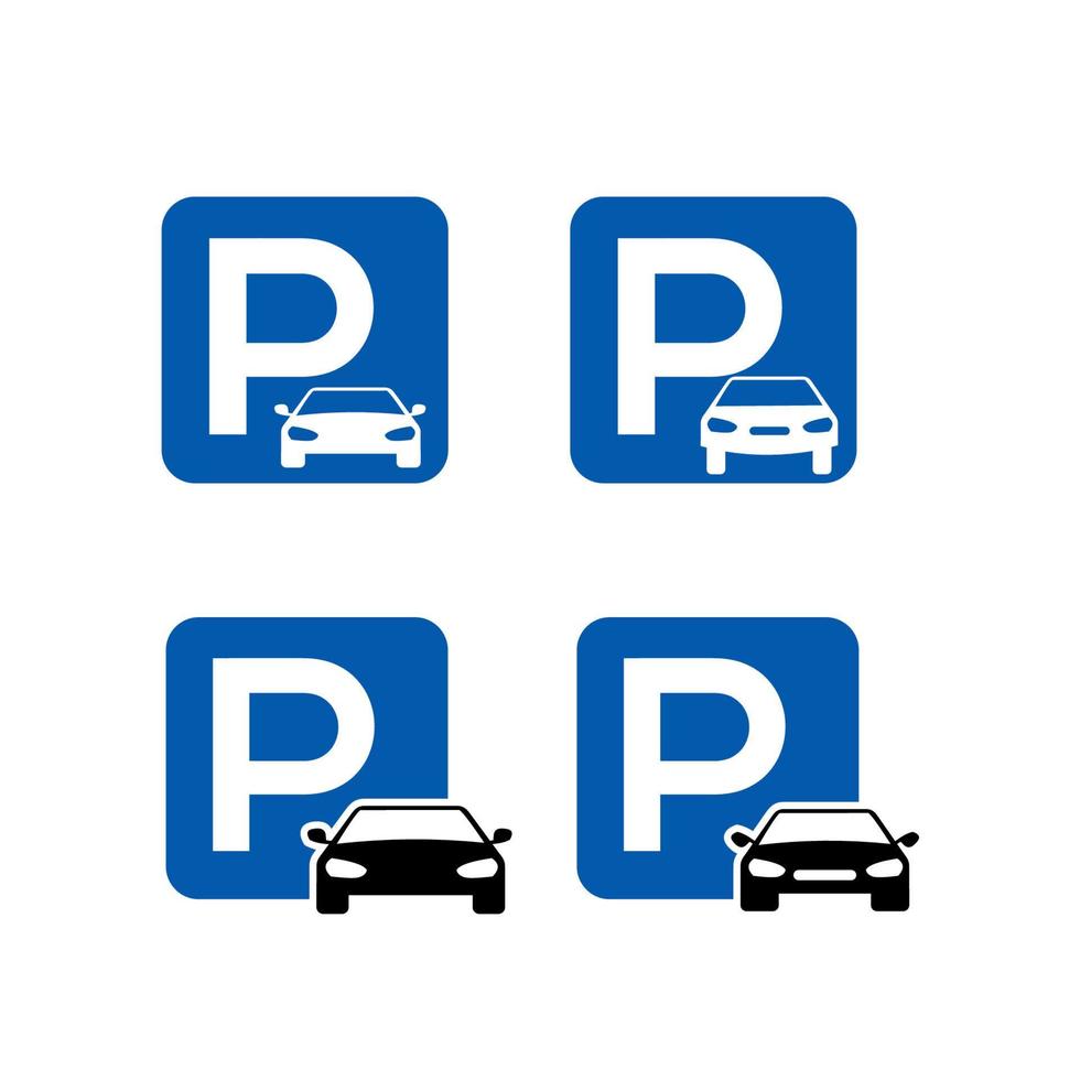estacionamento modelo azul. estacionamento em fundo branco. elemento da web. vetor