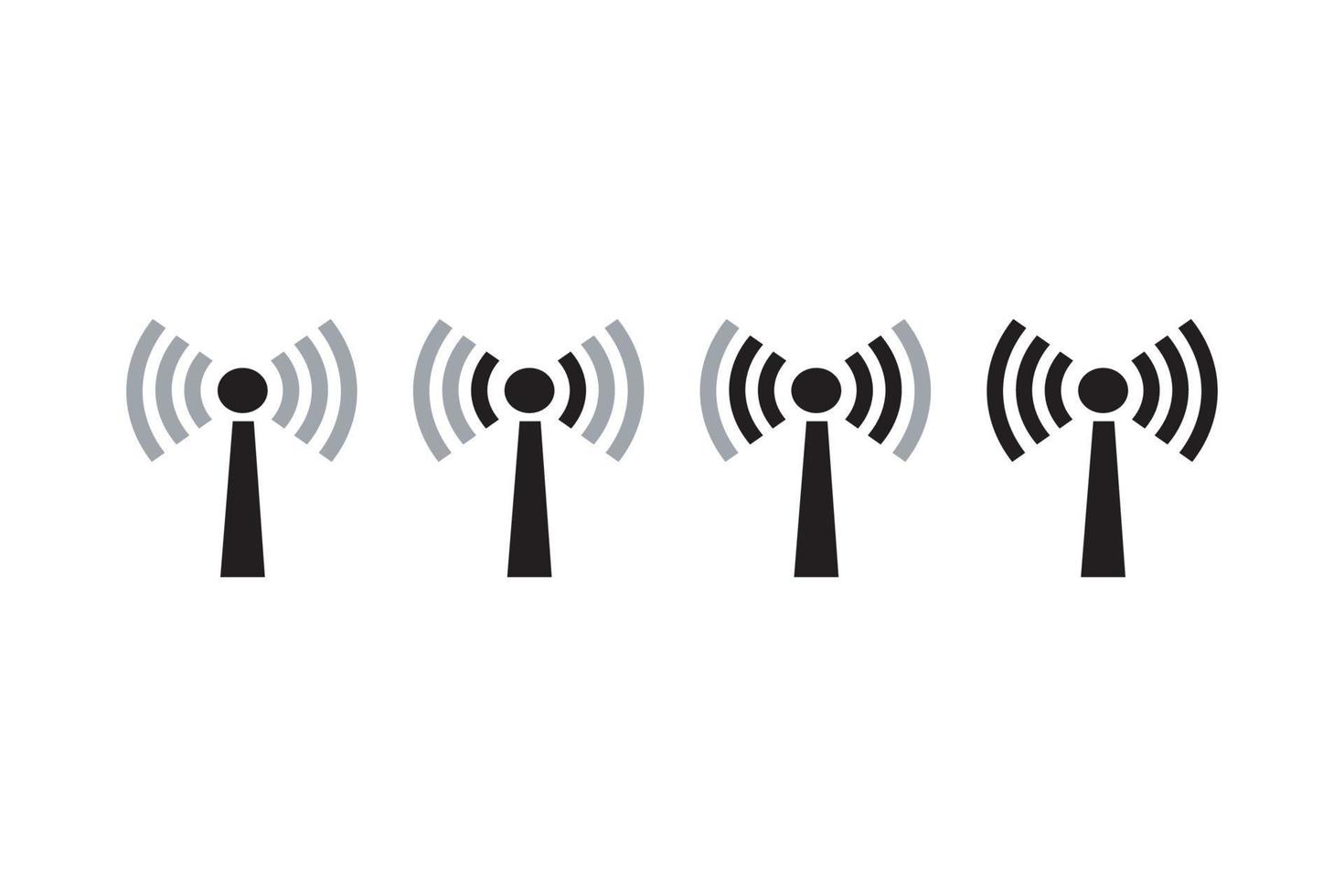 conjunto de ícones de wifi sem fio vetoriais isolados no fundo branco vetor