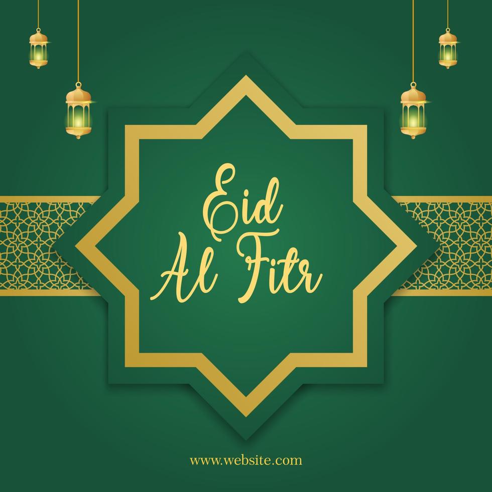 banner vetorial para os cumprimentos das mídias sociais para eid al-fitr, feriados muçulmanos vetor