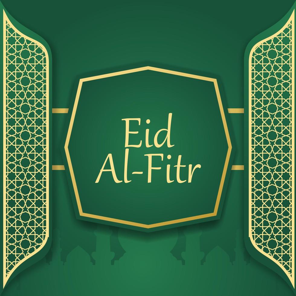 banner vetorial para os cumprimentos das mídias sociais para eid al-fitr, feriados muçulmanos vetor