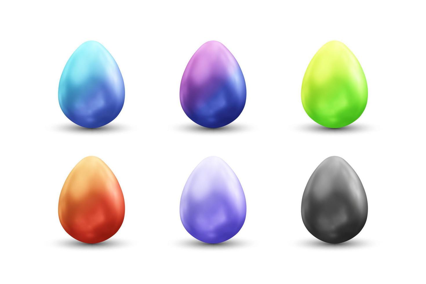 ovos coloridos realistas definir ilustração vetorial 3d vetor