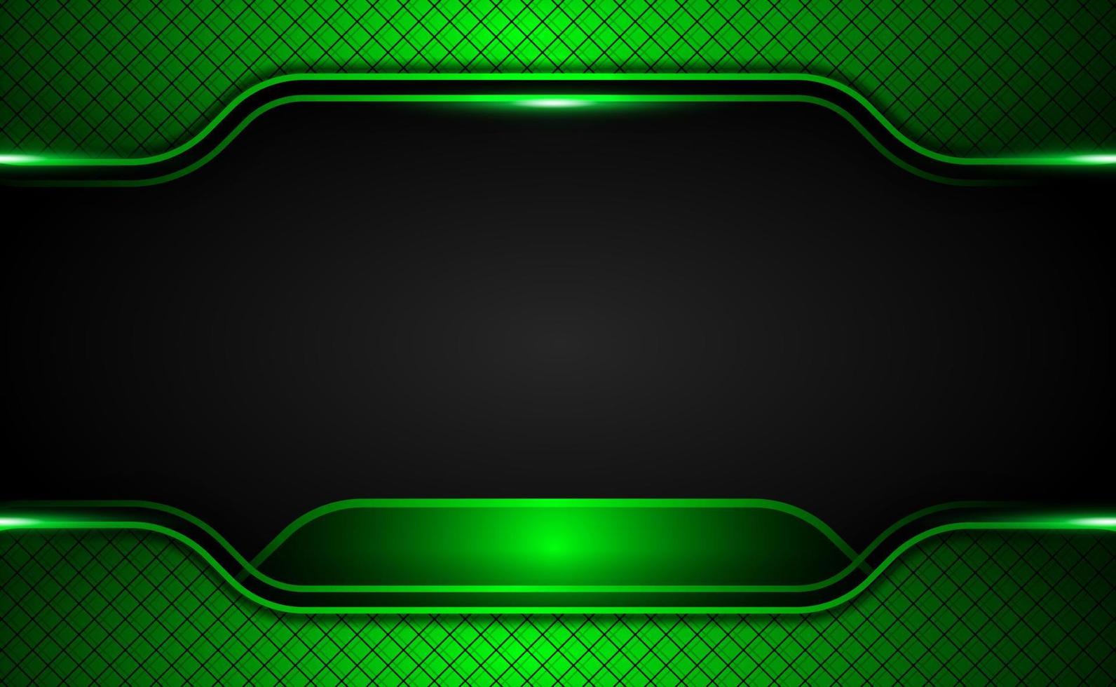 decoração de efeito de camada de forma de sobreposição em branco. abstrato verde metálico escuro quadro preto layout design fundo de conceito de inovação tecnológica com brilhos e efeito de luz - vetor