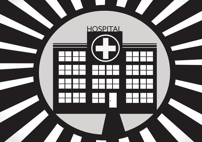 Hospital, predios, ícone, desenho, ilustração vetor