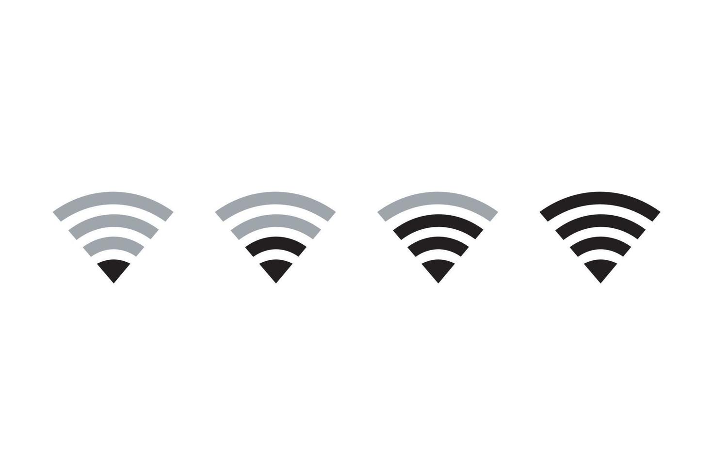 conjunto de ícones de wifi sem fio vetoriais isolados no fundo branco vetor