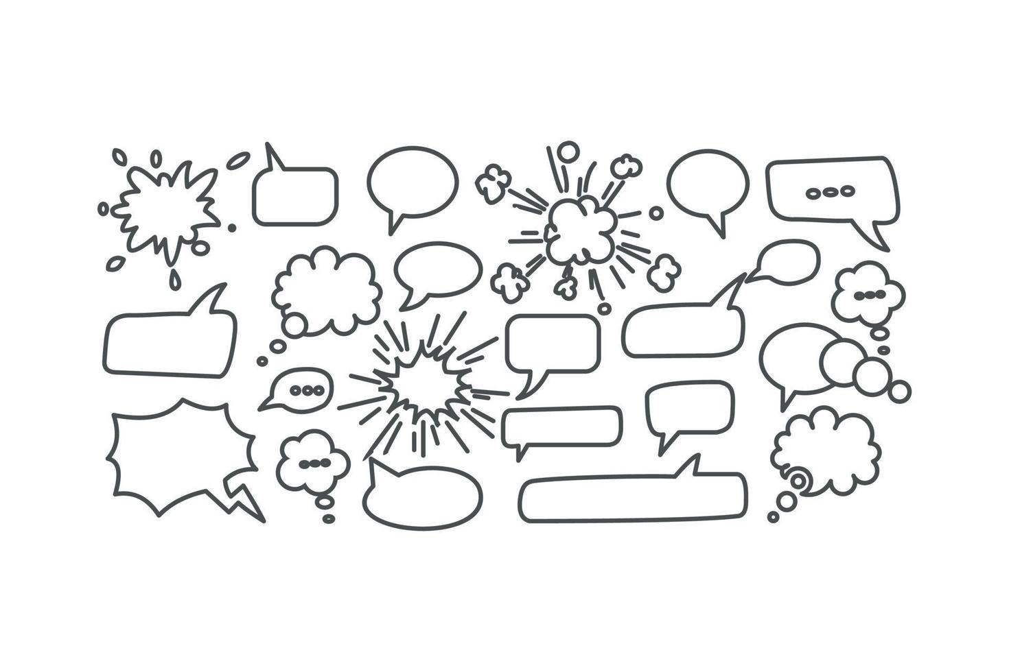 ícone da caixa de diálogo, bolhas de desenho de bate-papo vetor