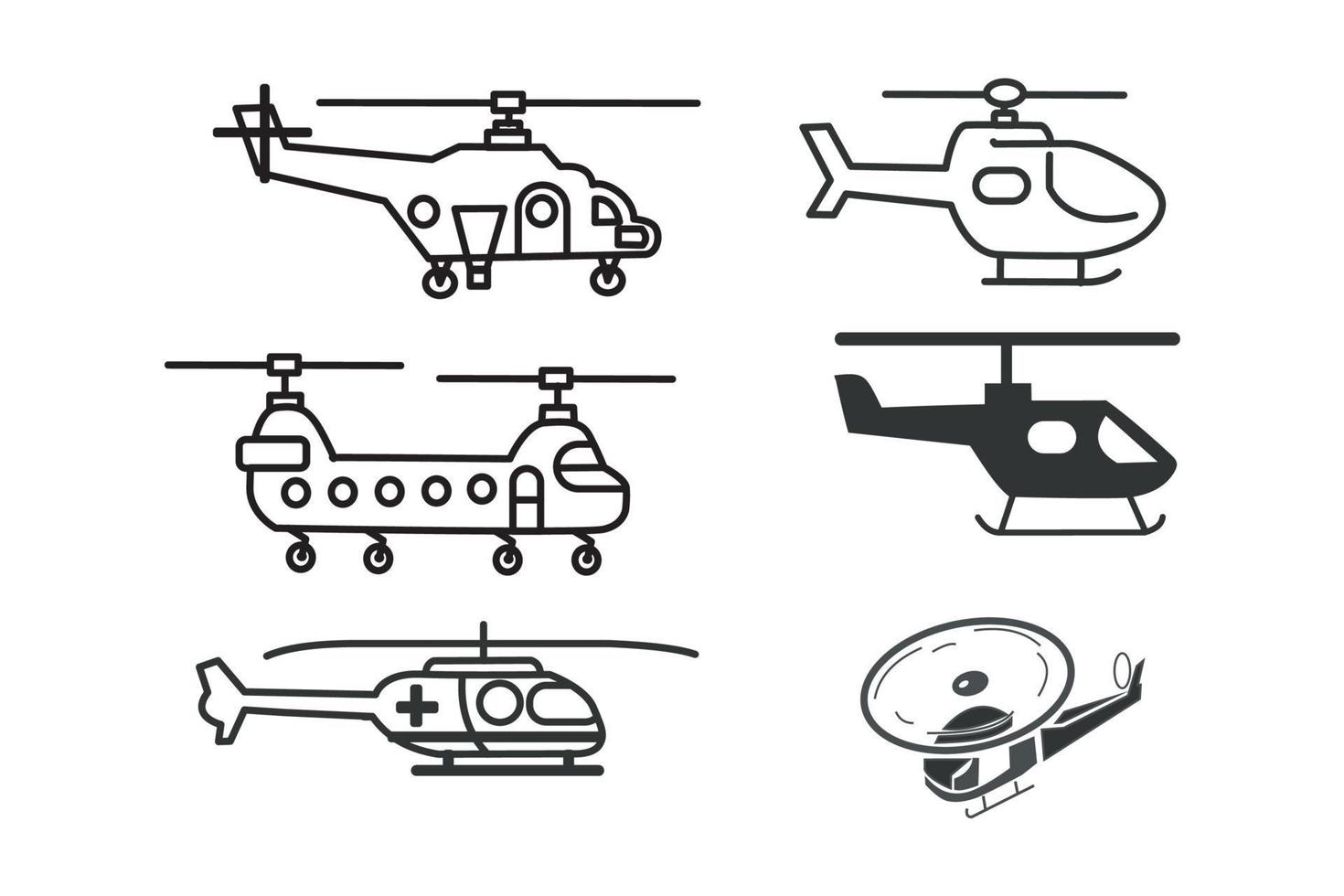 ícone de helicóptero. helicóptero. ícone monocromático vetor