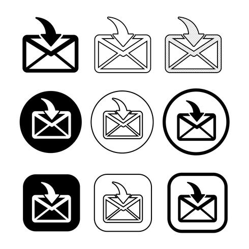 conjunto de símbolo de e-mail simples símbolo de correio de e-mail vetor