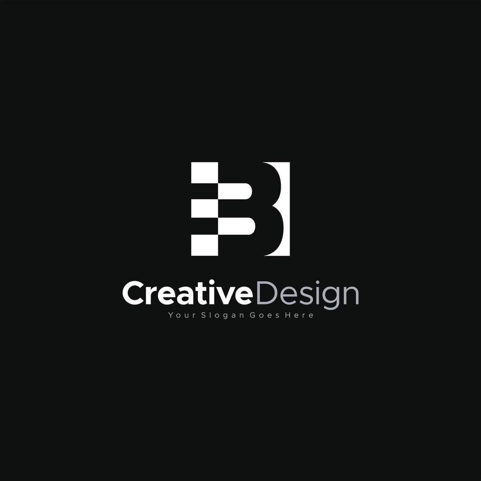 vetor de design de modelo de logotipo abstrato letra b inicial, emblema, conceito de design, símbolo criativo, design criativo de ícone