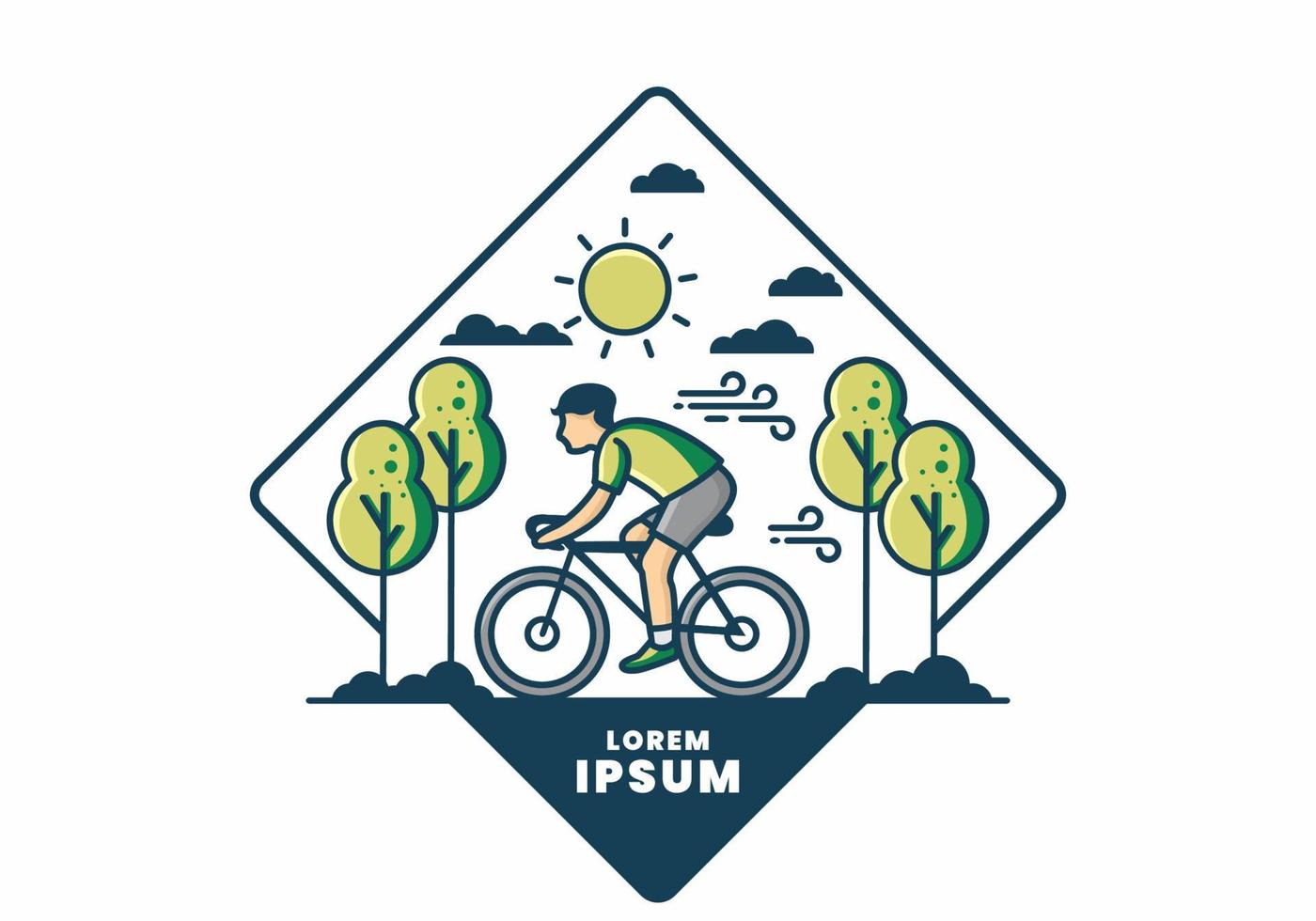 montando uma ilustração plana de bicicleta vetor