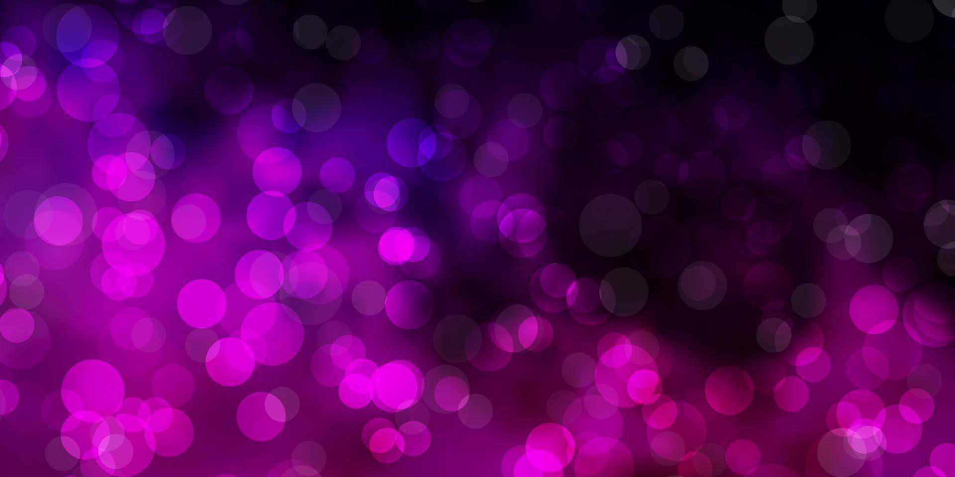 pano de fundo vector roxo, rosa escuro com círculos.