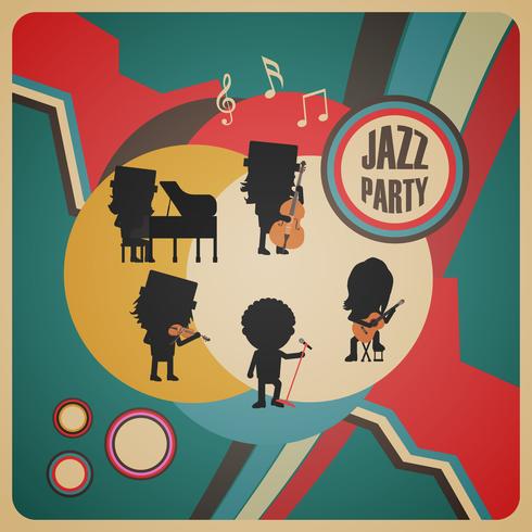 cartaz abstrato da banda de jazz vetor