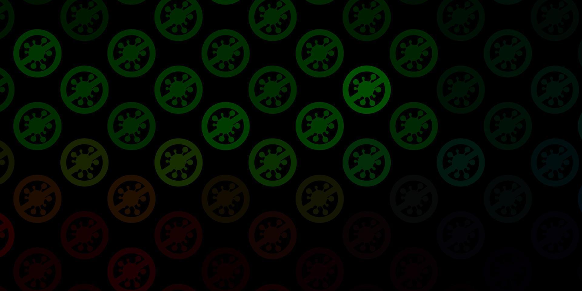 textura vector verde escuro com símbolos de doença.
