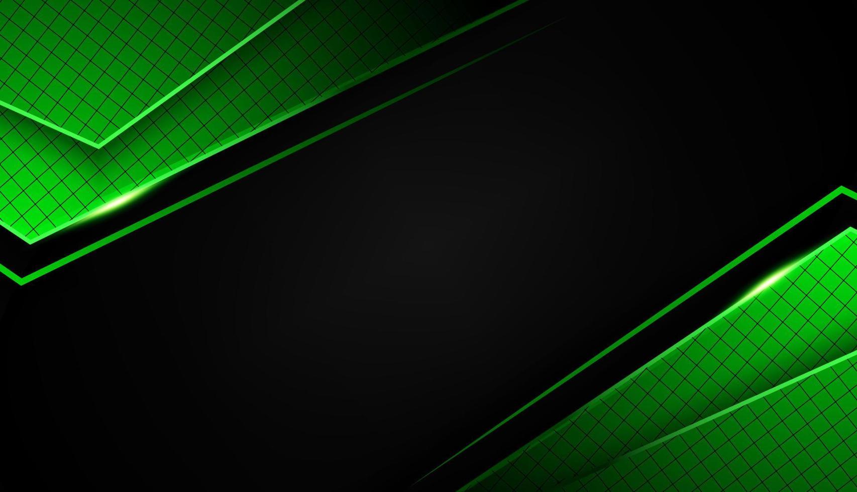 decoração de efeito de camada de forma de sobreposição em branco. abstrato verde metálico escuro quadro preto layout design fundo de conceito de inovação tecnológica com brilhos e efeito de luz - vetor