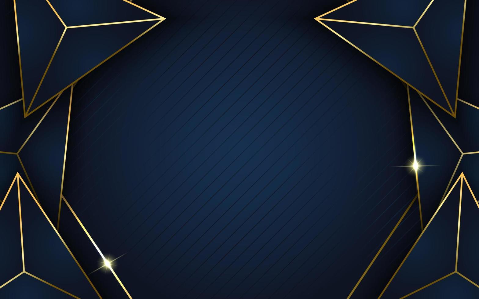 camadas de sobreposição azul escuro com linha dourada vetor