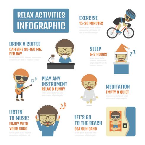 relax atividades infográfico vetor