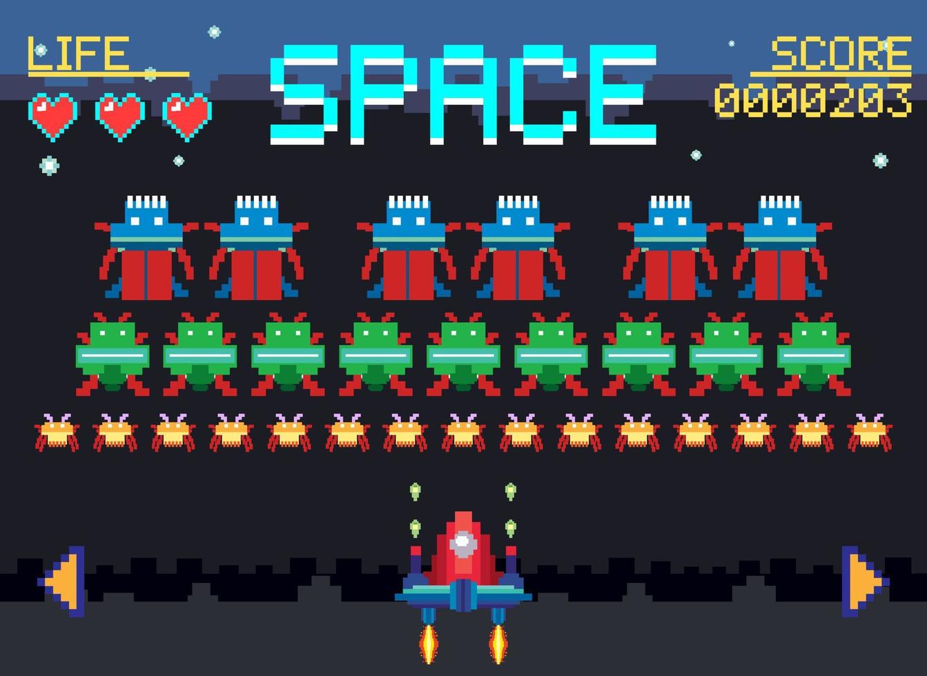 modelo de interface de usuário de jogo espacial vetor