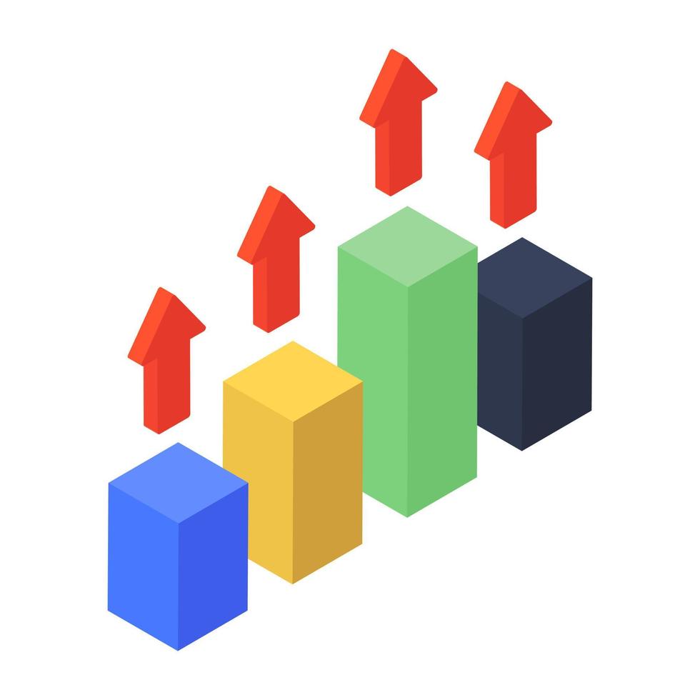 ícone de crescimento de negócios em design isométrico editável vetor