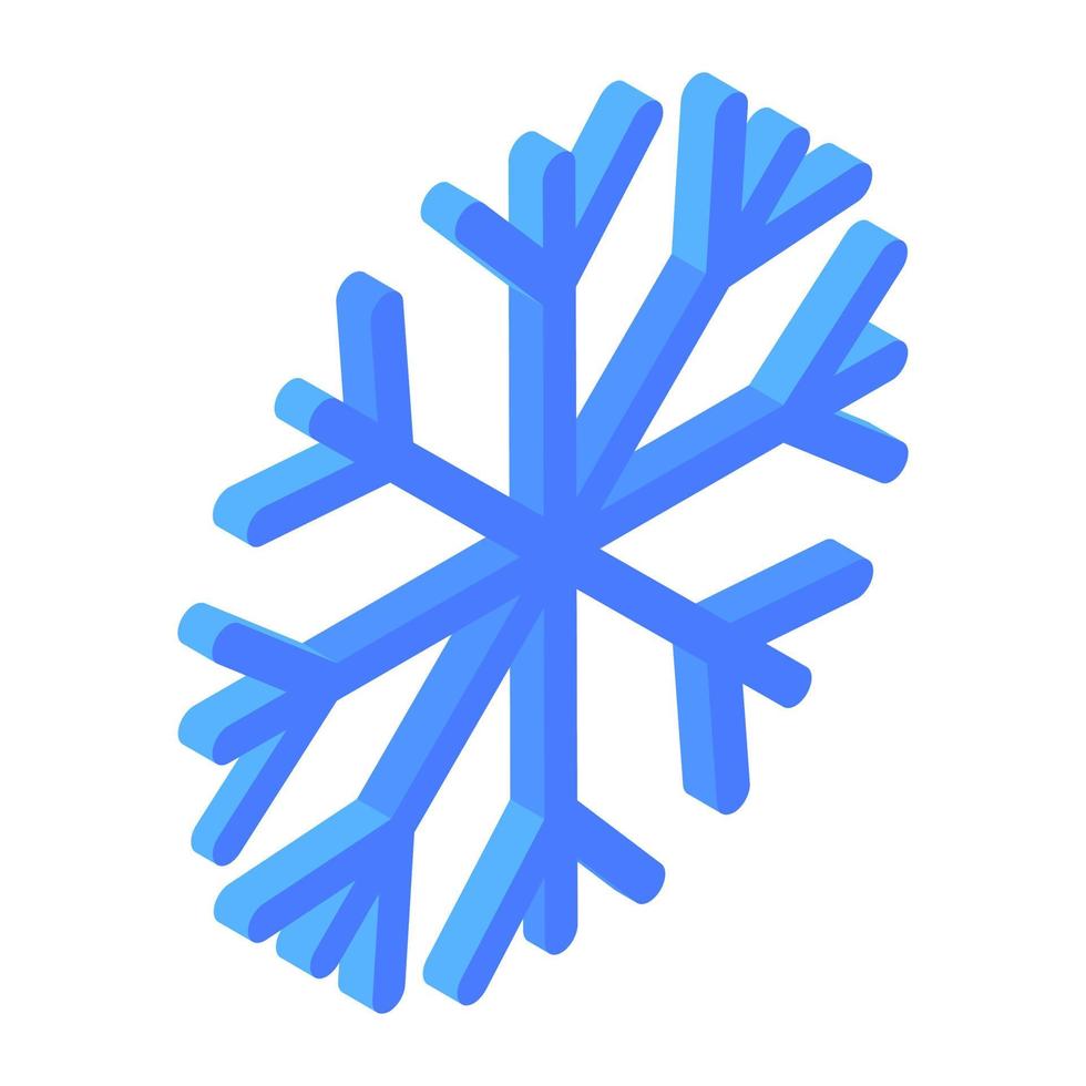 ícone de floco de neve em design editável isométrico vetor