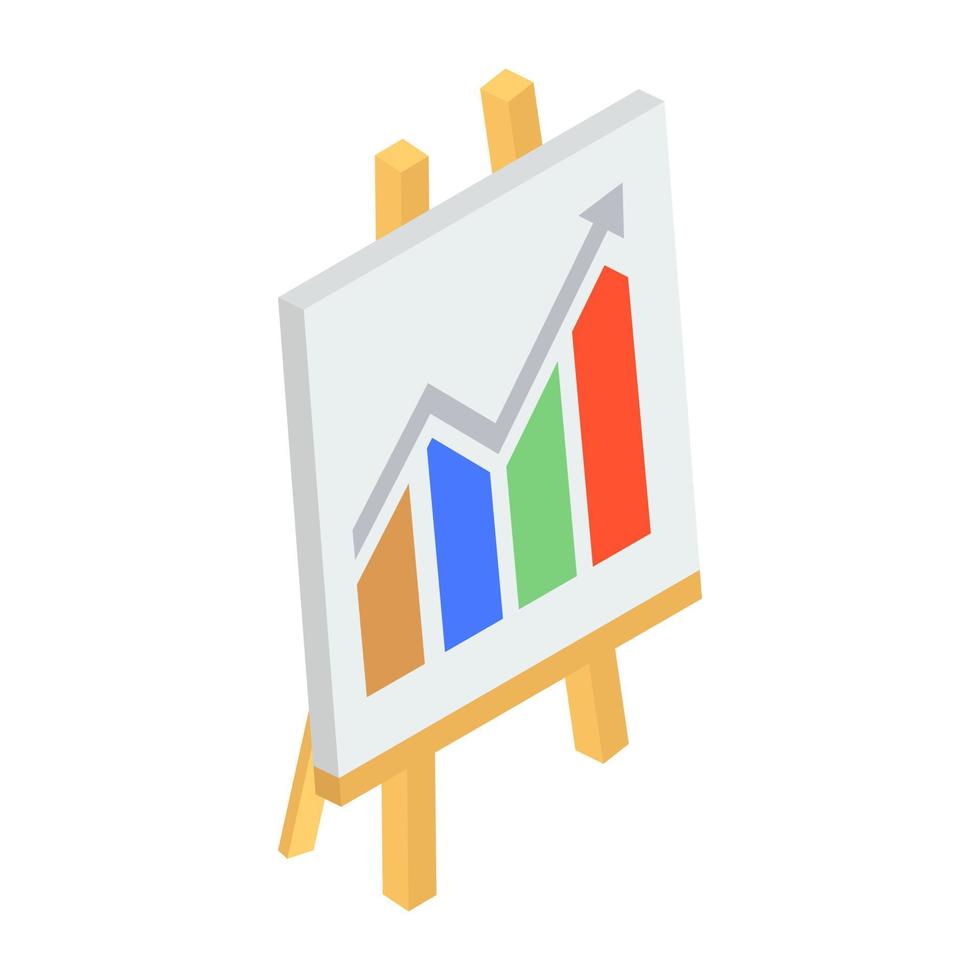 gráfico de crescimento mostrando o conceito de ícone de apresentação de negócios vetor