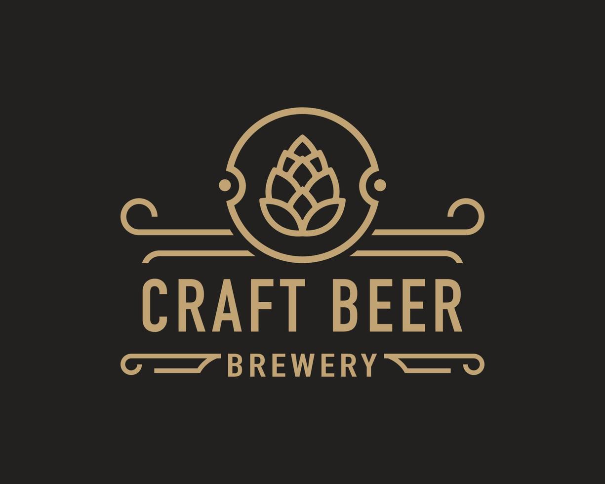 rótulo de casa de cerveja de cervejaria emblema vintage com cerveja artesanal logotipo cervejaria, bar, pub, empresa cervejeira, cervejaria, inspiração de símbolo de taverna vetor