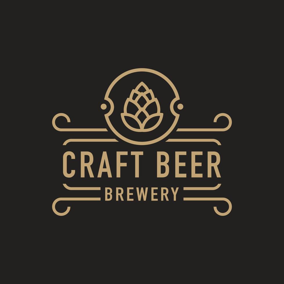 rótulo de casa de cerveja de cervejaria emblema vintage com cerveja artesanal logotipo cervejaria, bar, pub, empresa cervejeira, cervejaria, inspiração de símbolo de taverna vetor