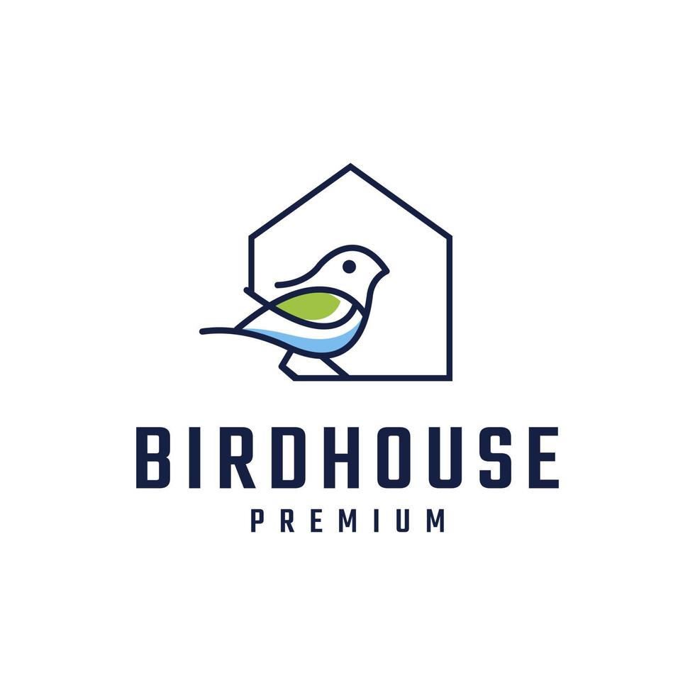 inspiração de design de logotipo de ícone de casa de pássaro vetor