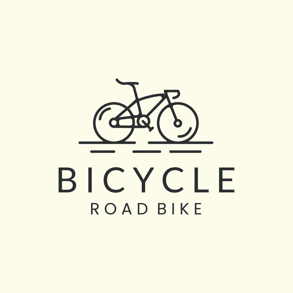 bicicleta de estrada com design de modelo de ícone de logotipo de estilo de arte de linha. bicicleta, ciclismo, corrida, ilustração vetorial vetor