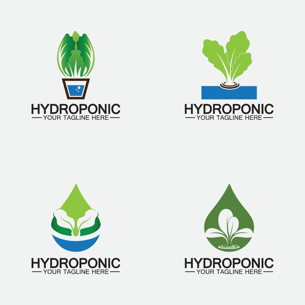 design de ilustração de ícone de vetor de logotipo hidropônico