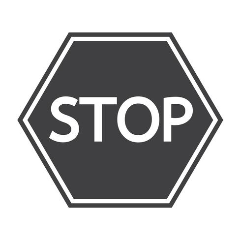 Pare o ícone de sinal vetor
