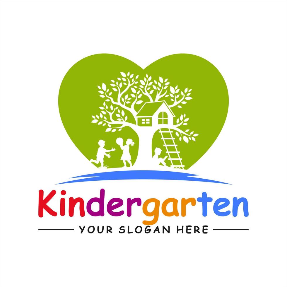 modelo de vetor de design de logotipo de jardim de infância