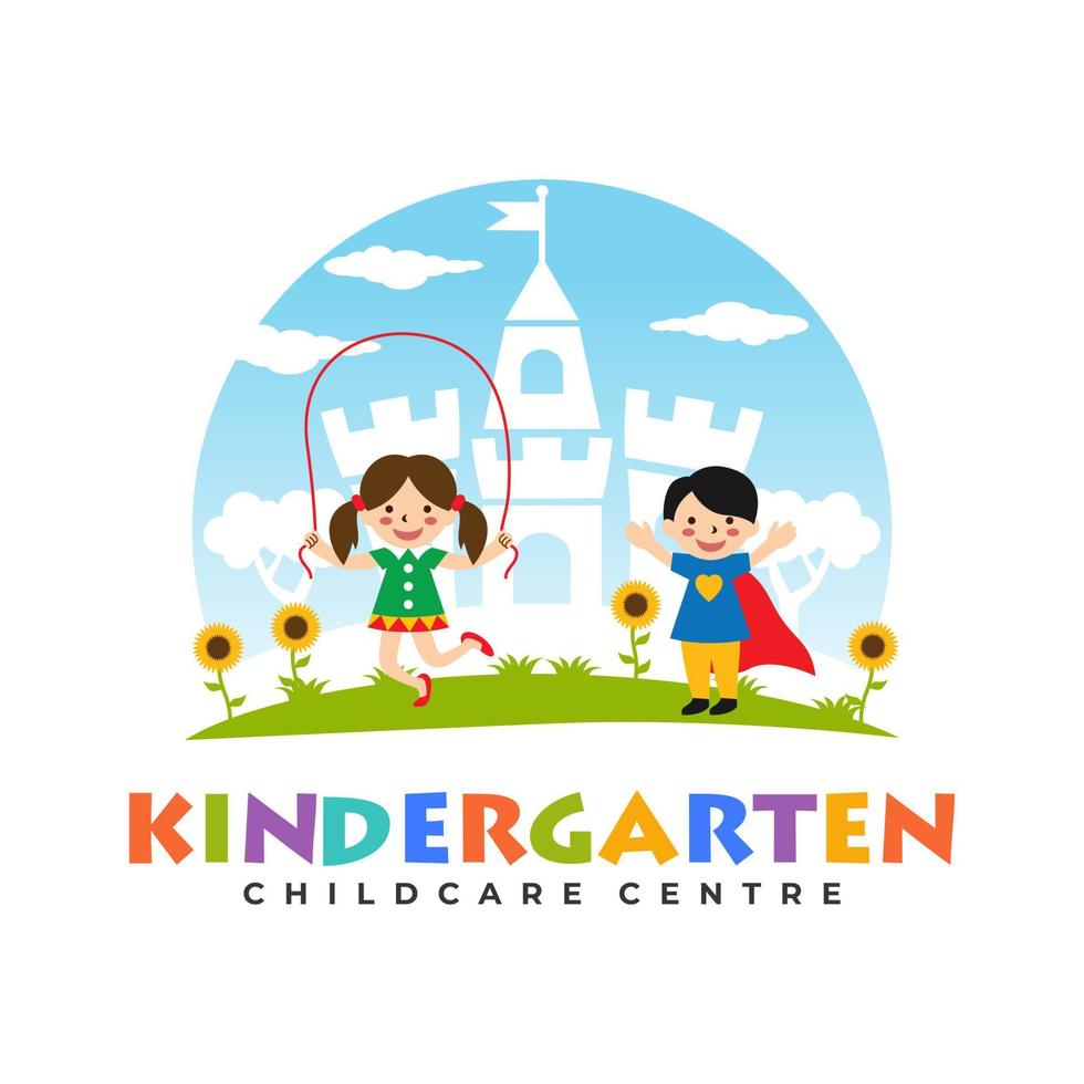 modelos de logotipo de jardim de infância para crianças vetor