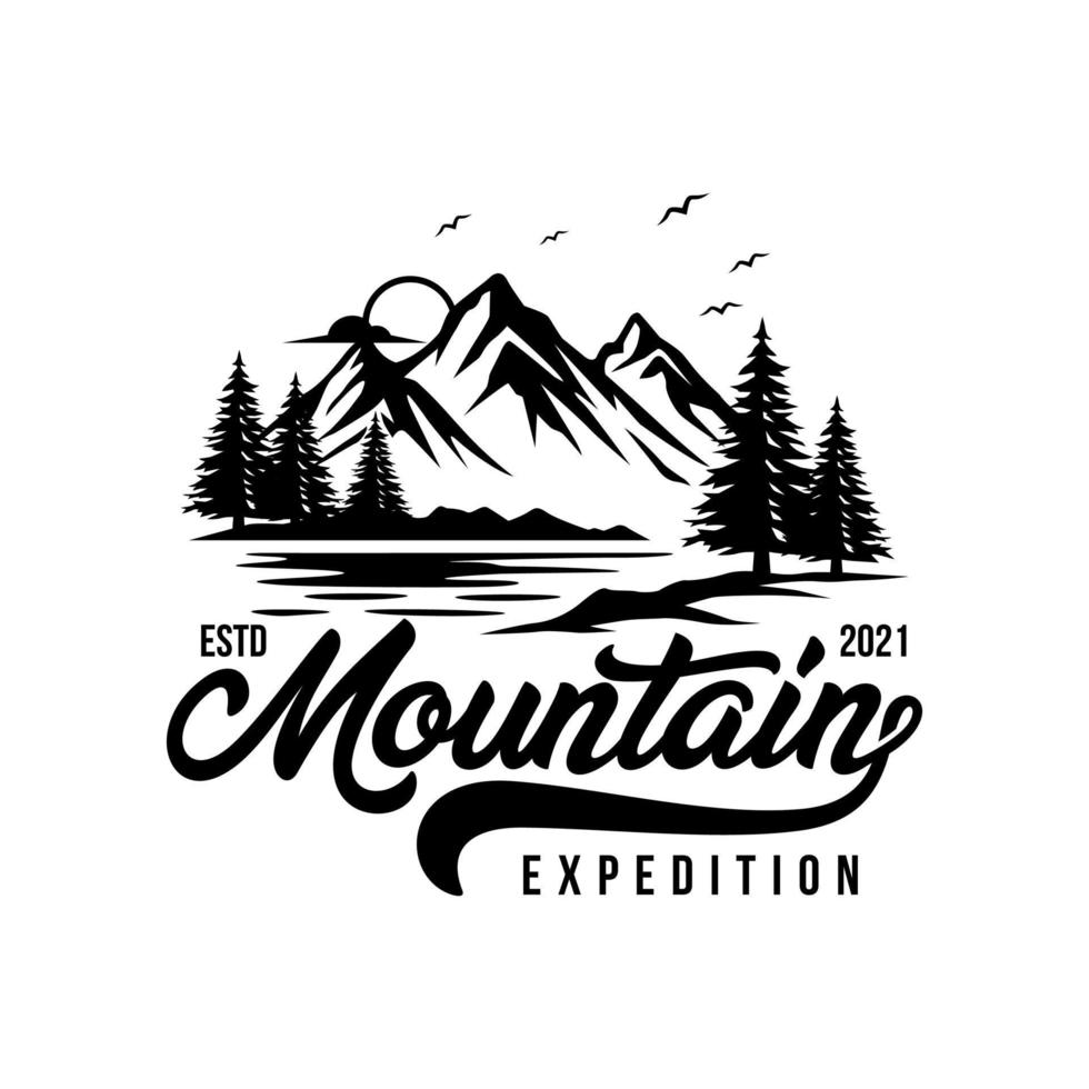 modelo de design de logotipo de montanhas vetor
