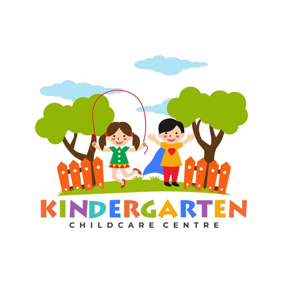 modelo de vetor de design de logotipo de jardim de infância