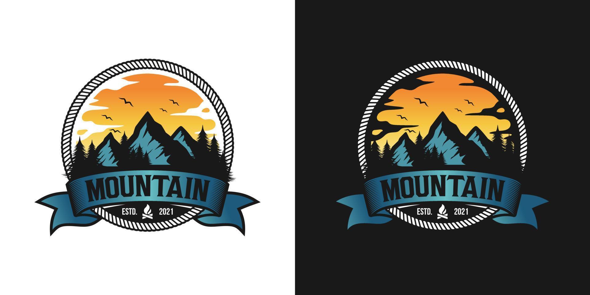 modelo de design de logotipo de montanhas vetor