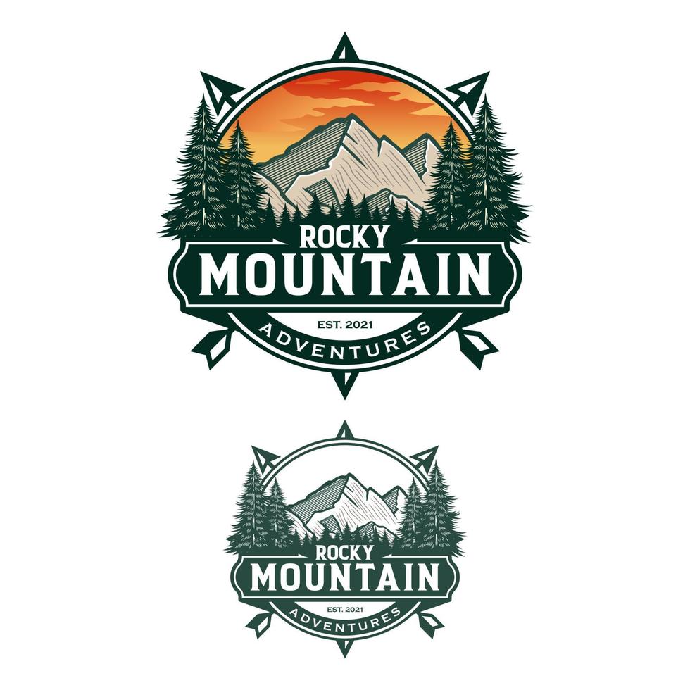 modelo de design de logotipo de montanhas vetor