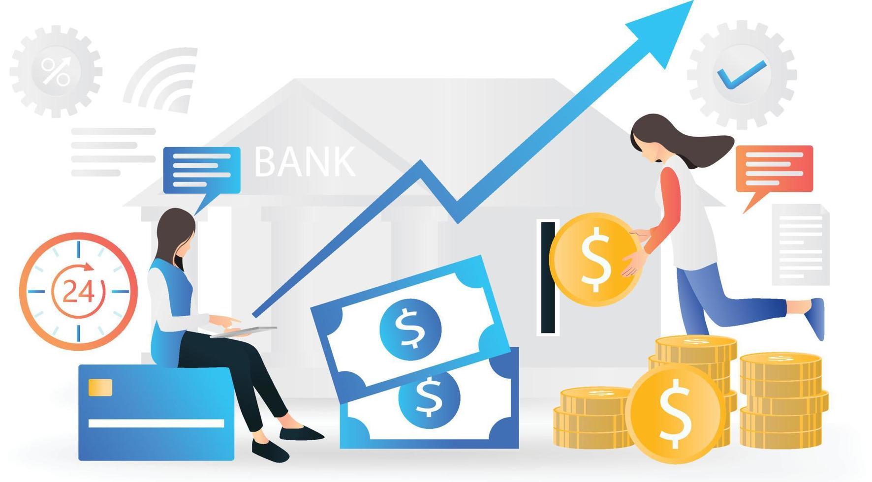 ilustração de estilo simples de finanças e bancos vetor