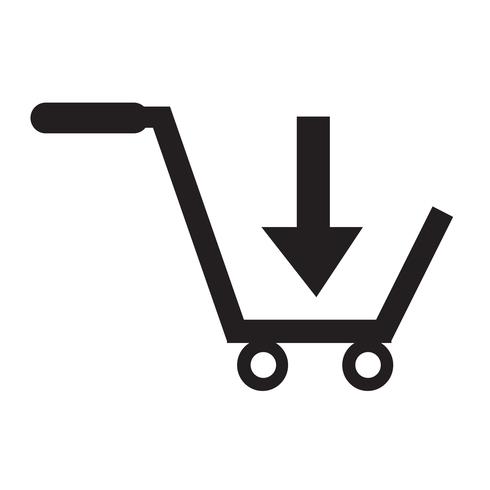 comprar carrinho de compras ícone símbolo ilustração design vetor