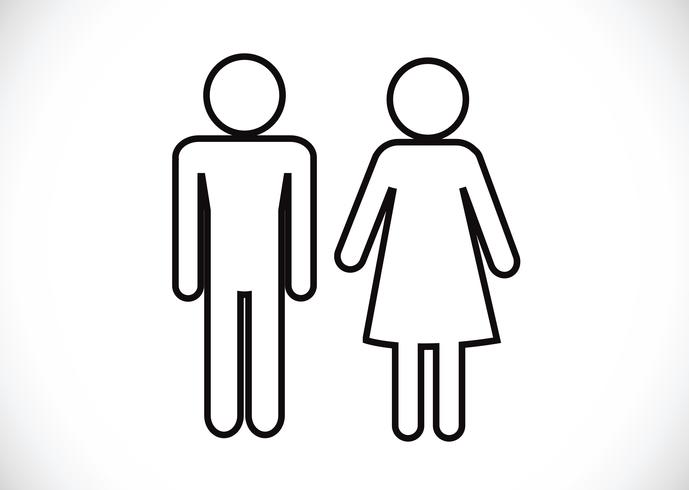 Pictograma homem mulher ícones de sinal, sinal de banheiro ou ícone de banheiro vetor