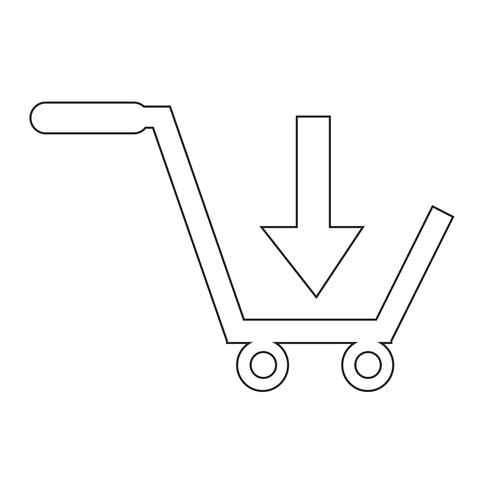 comprar carrinho de compras ícone símbolo ilustração design vetor