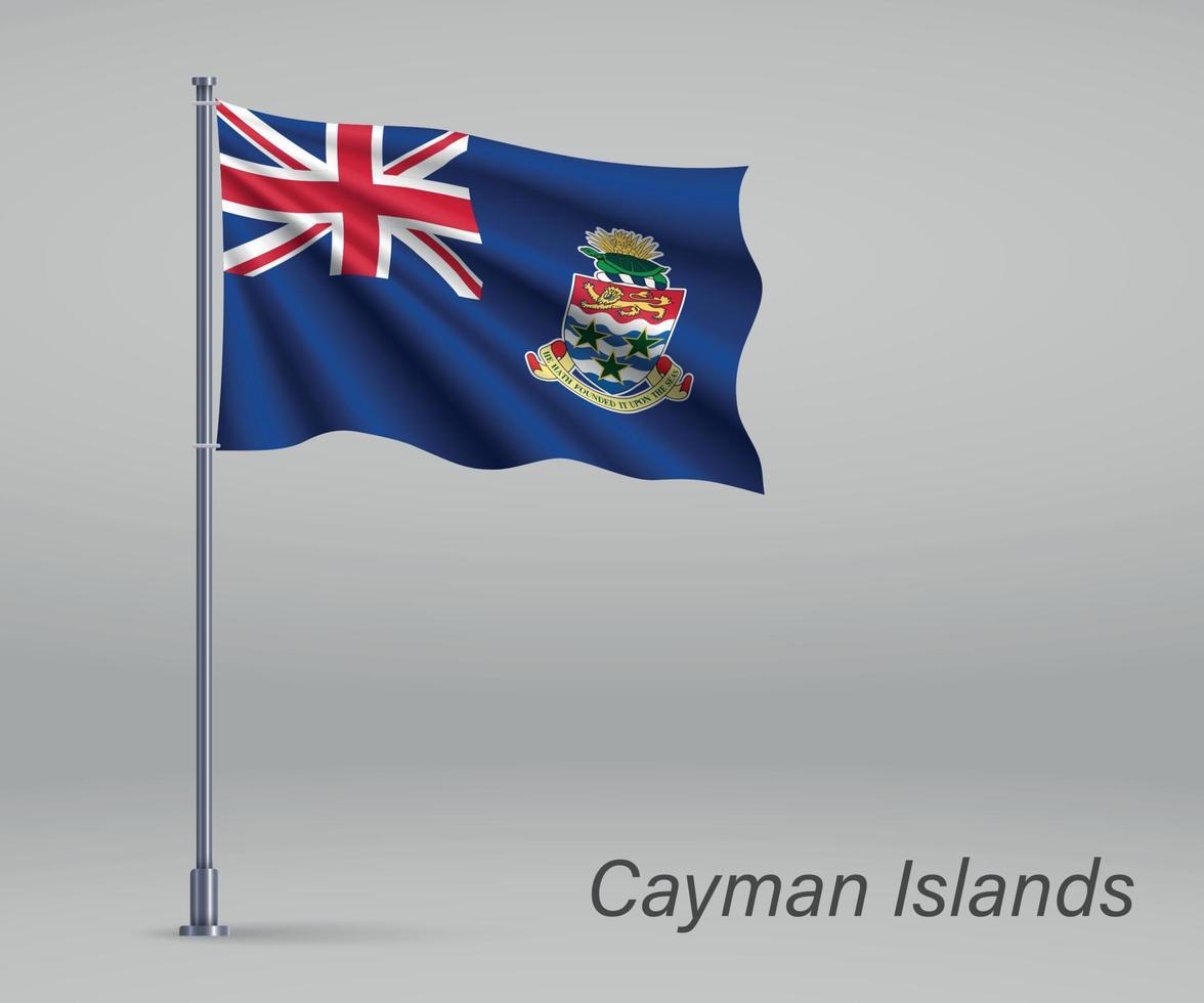 acenando a bandeira das Ilhas Cayman - território do Reino Unido em f vetor