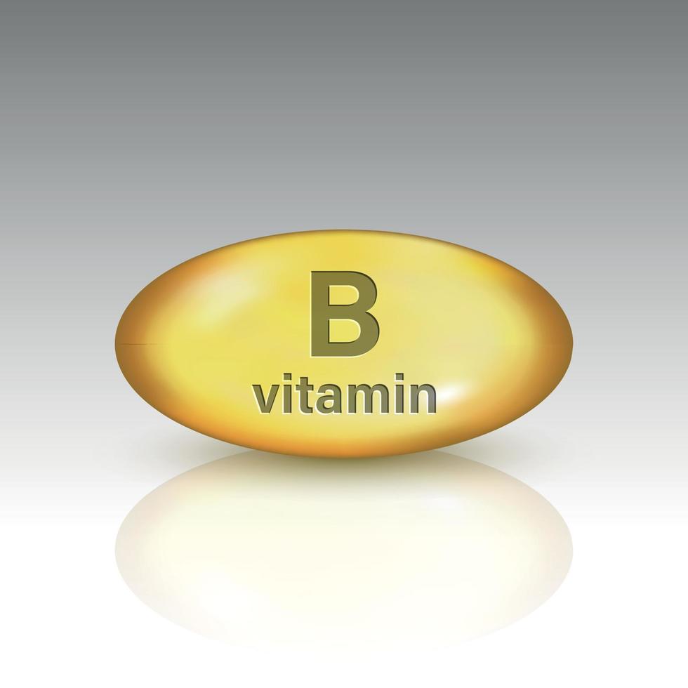 vitamina b. modelo de pílula de gota de vitamina para seu projeto vetor