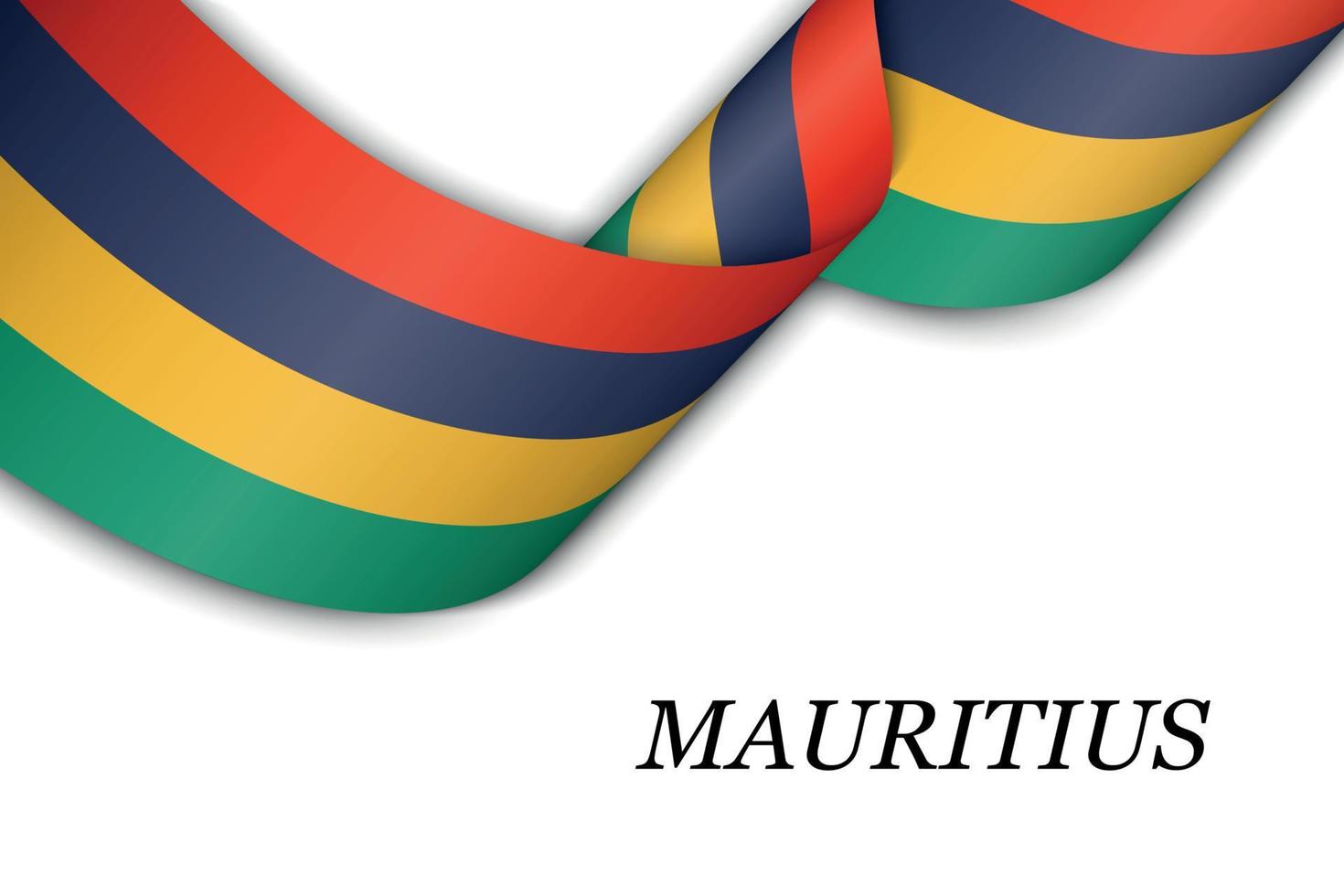acenando a fita ou banner com bandeira da Maurícia. vetor