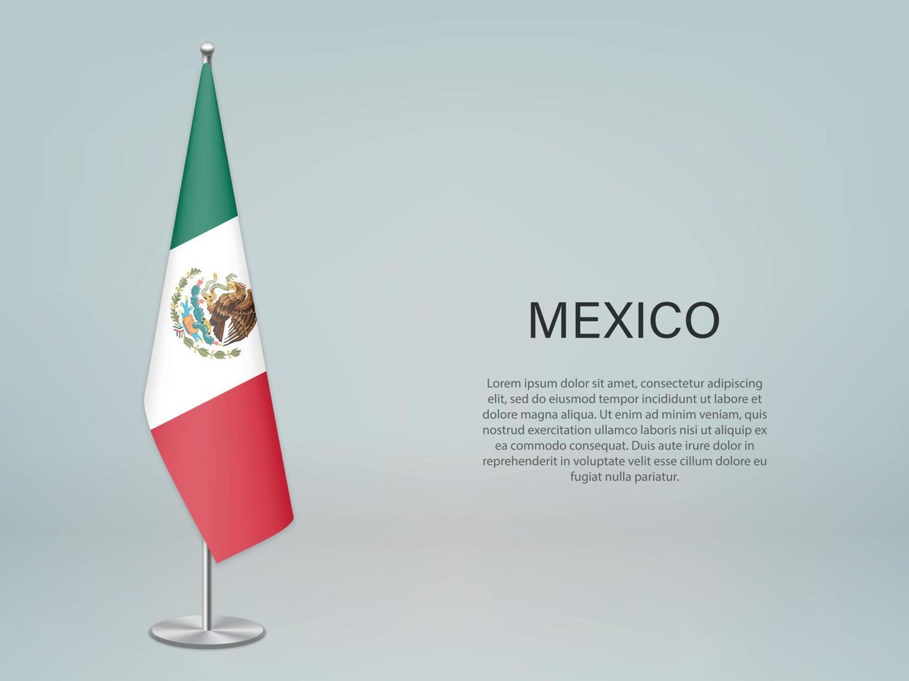 México pendurando a bandeira no stand. modelo de banner de conferência vetor