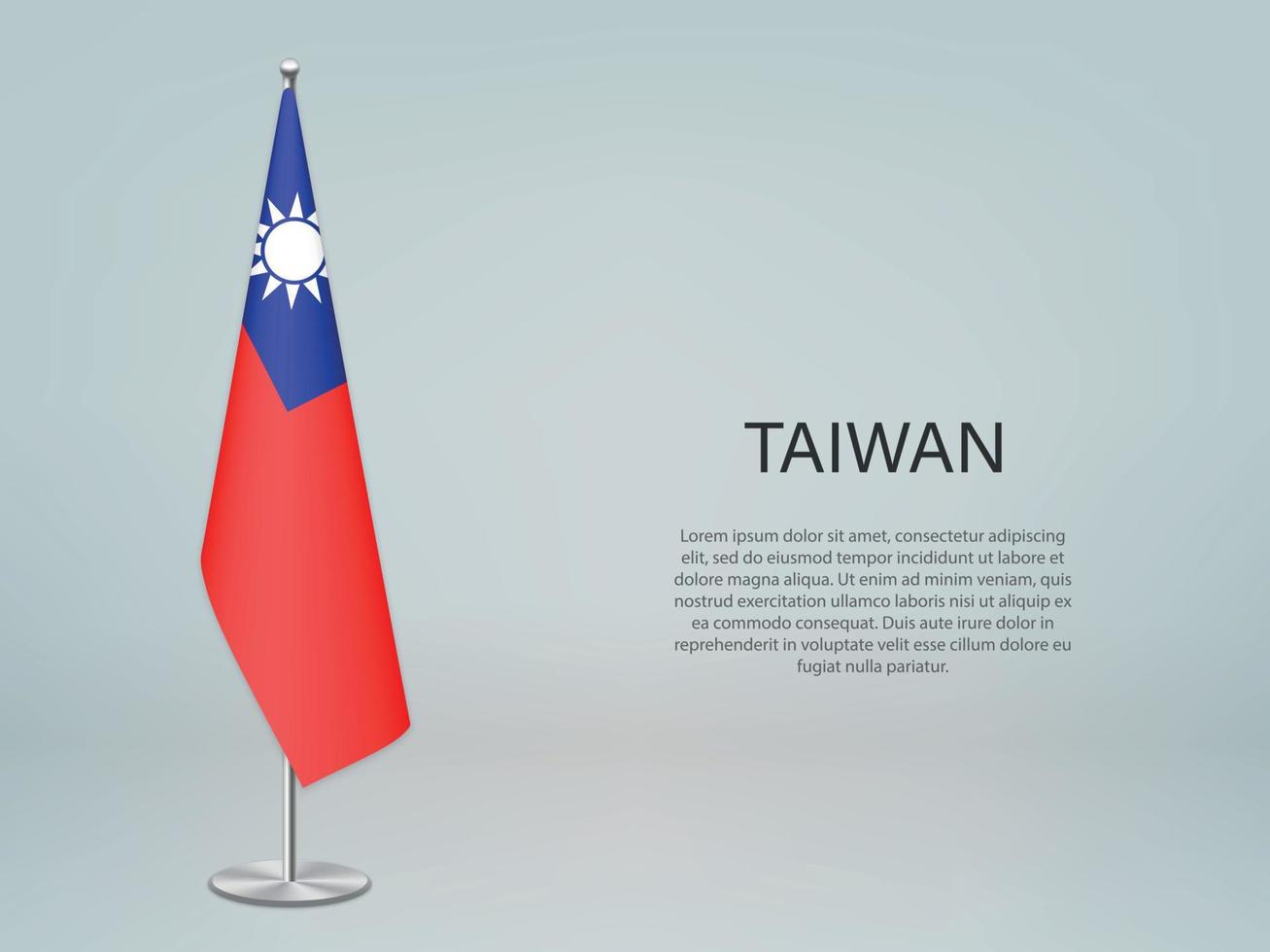 taiwan pendurando a bandeira no stand. modelo de banner de conferência vetor