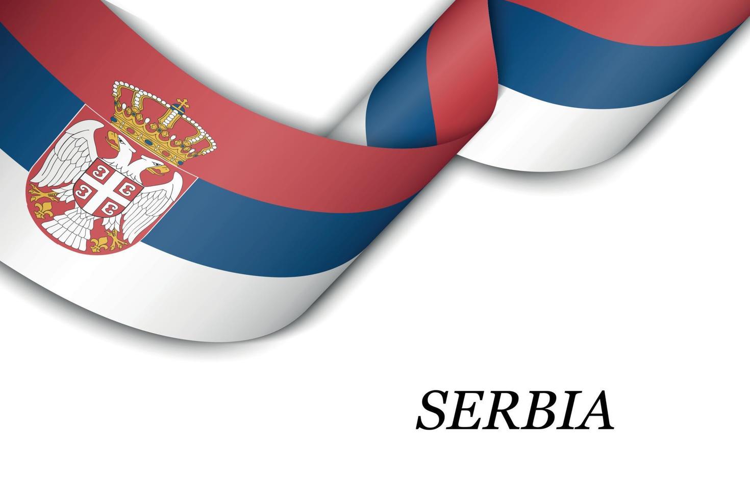 acenando a fita ou banner com bandeira da Sérvia vetor
