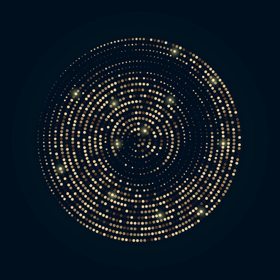 padrão radial de meio-tom dourado, fundo de vetor de luxo dourado