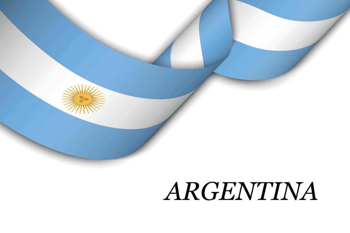 acenando a fita ou banner com bandeira da argentina vetor