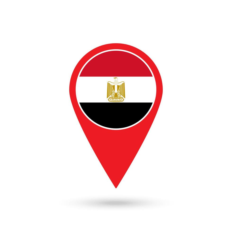 ponteiro de mapa com contry egito. bandeira do Egito. ilustração vetorial. vetor