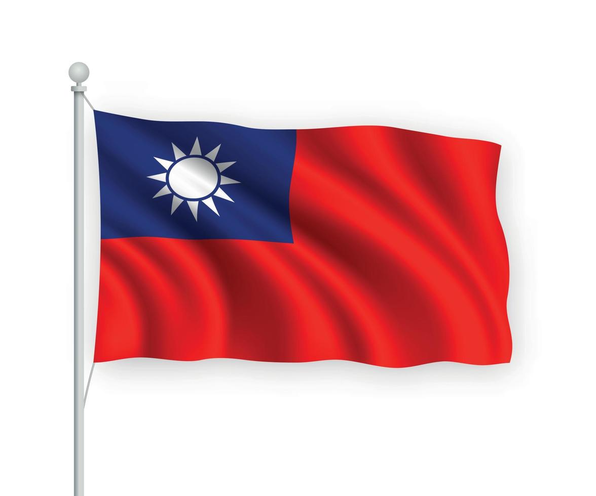 3D bandeira taiwan isolado no fundo branco. vetor